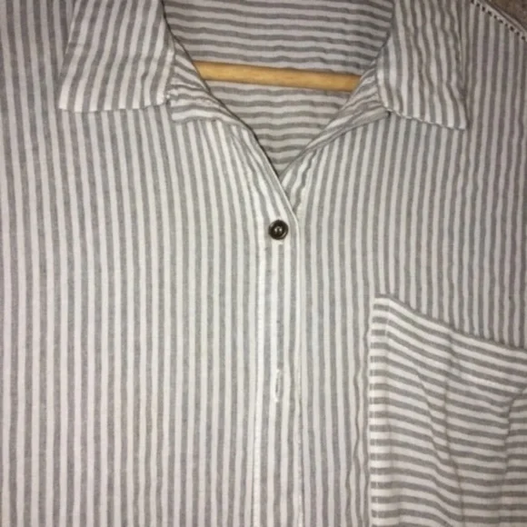 JODIFL Striped Oversized Button Down Tunic - Picture 3 of 6